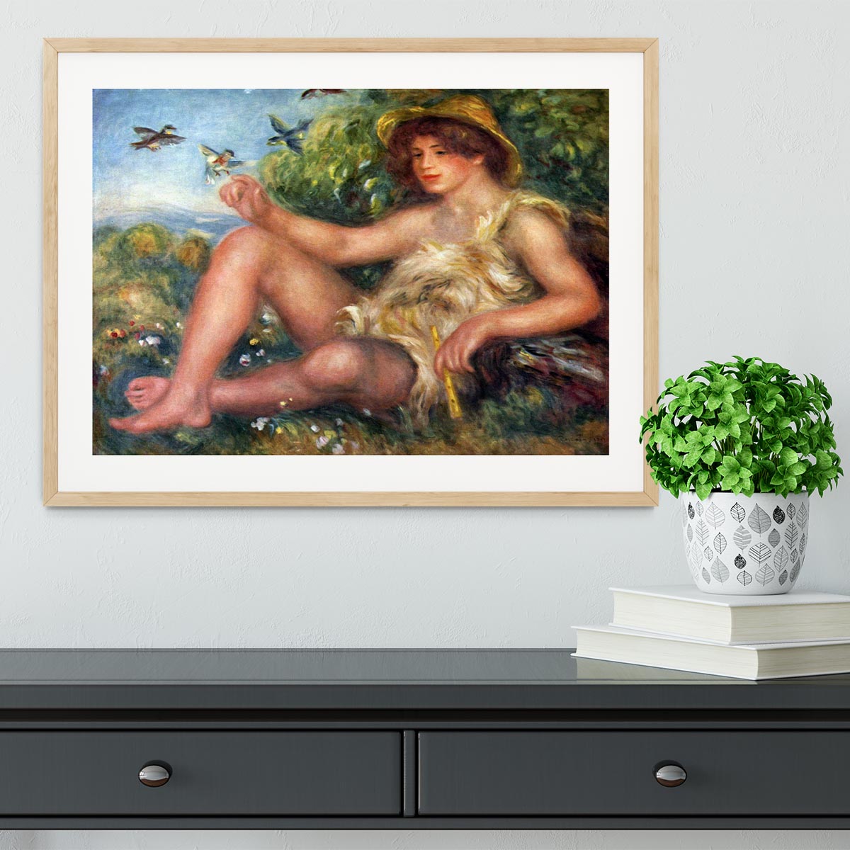 Portrait of Alexandre Thurneyssen as a shepherd boy by Renoir Framed Print - Canvas Art Rocks - 3