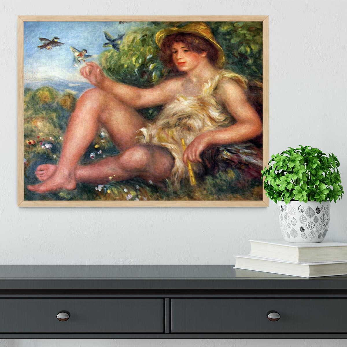 Portrait of Alexandre Thurneyssen as a shepherd boy by Renoir Framed Print - Canvas Art Rocks - 4