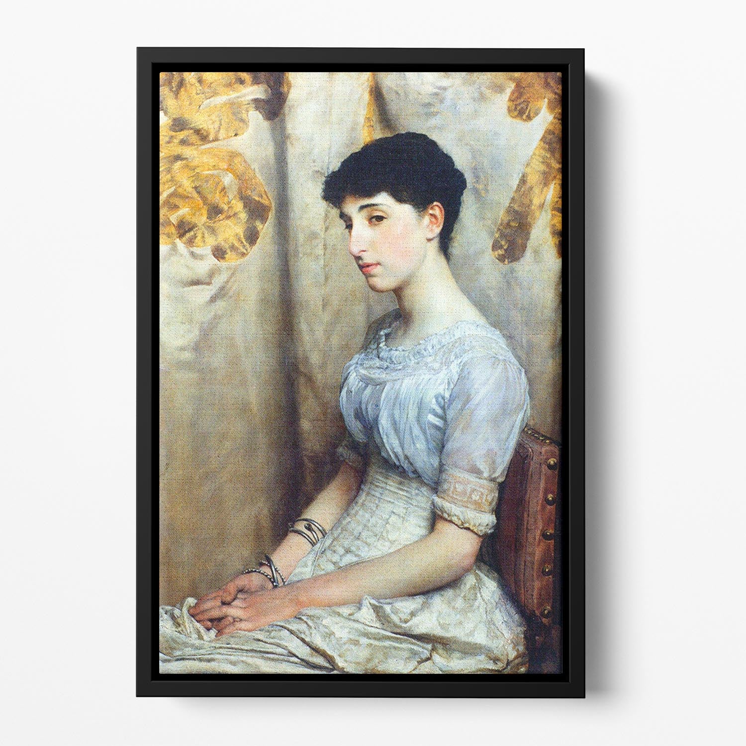 Portrait of Alice Lewis by Alma Tadema Floating Framed Canvas - Canvas Art Rocks - 2