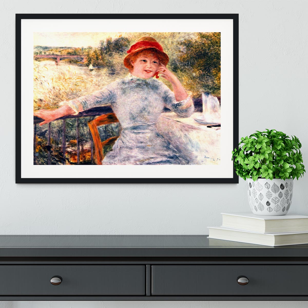 Portrait of Alphonsine Fournaise by Renoir Framed Print - Canvas Art Rocks - 1