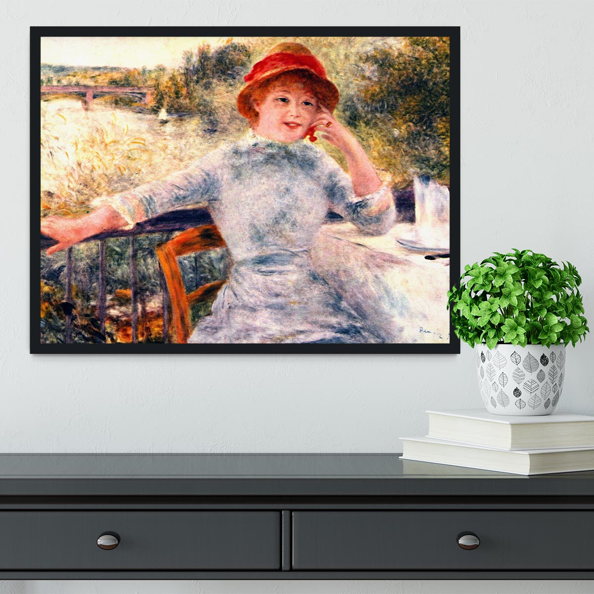 Portrait of Alphonsine Fournaise by Renoir Framed Print - Canvas Art Rocks - 2