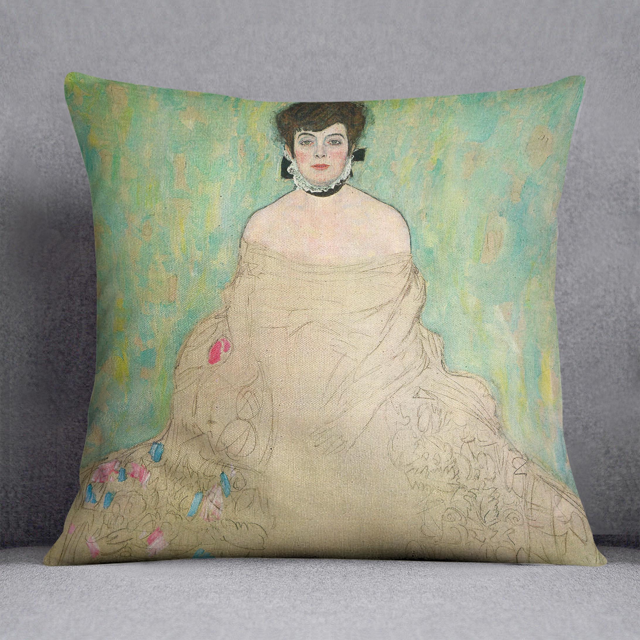 Portrait of Amalie Zuckerkandl by Klimt Cushion