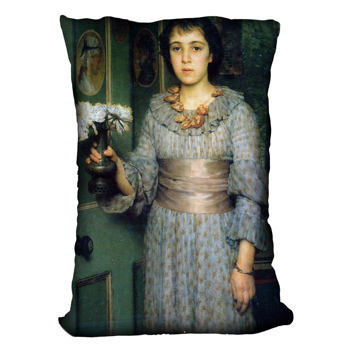 Portrait of Anna Alma Tadema by Alma Tadema Cushion - Canvas Art Rocks - 4