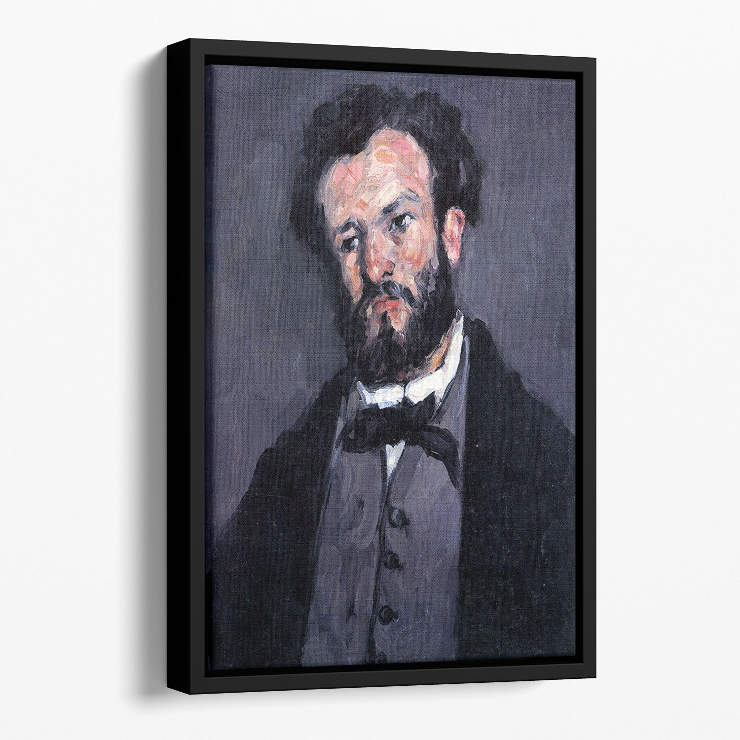 Portrait of Antony Valabrägue by Cezanne Floating Framed Canvas - Canvas Art Rocks - 1