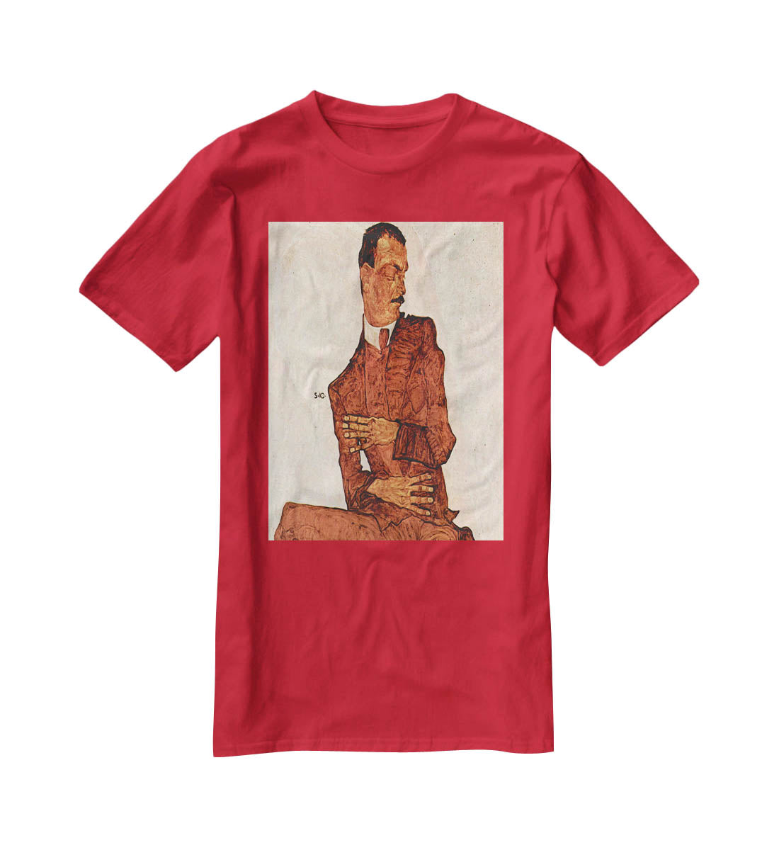 Portrait of Arthur Rossler by Egon Schiele T-Shirt - Canvas Art Rocks - 4