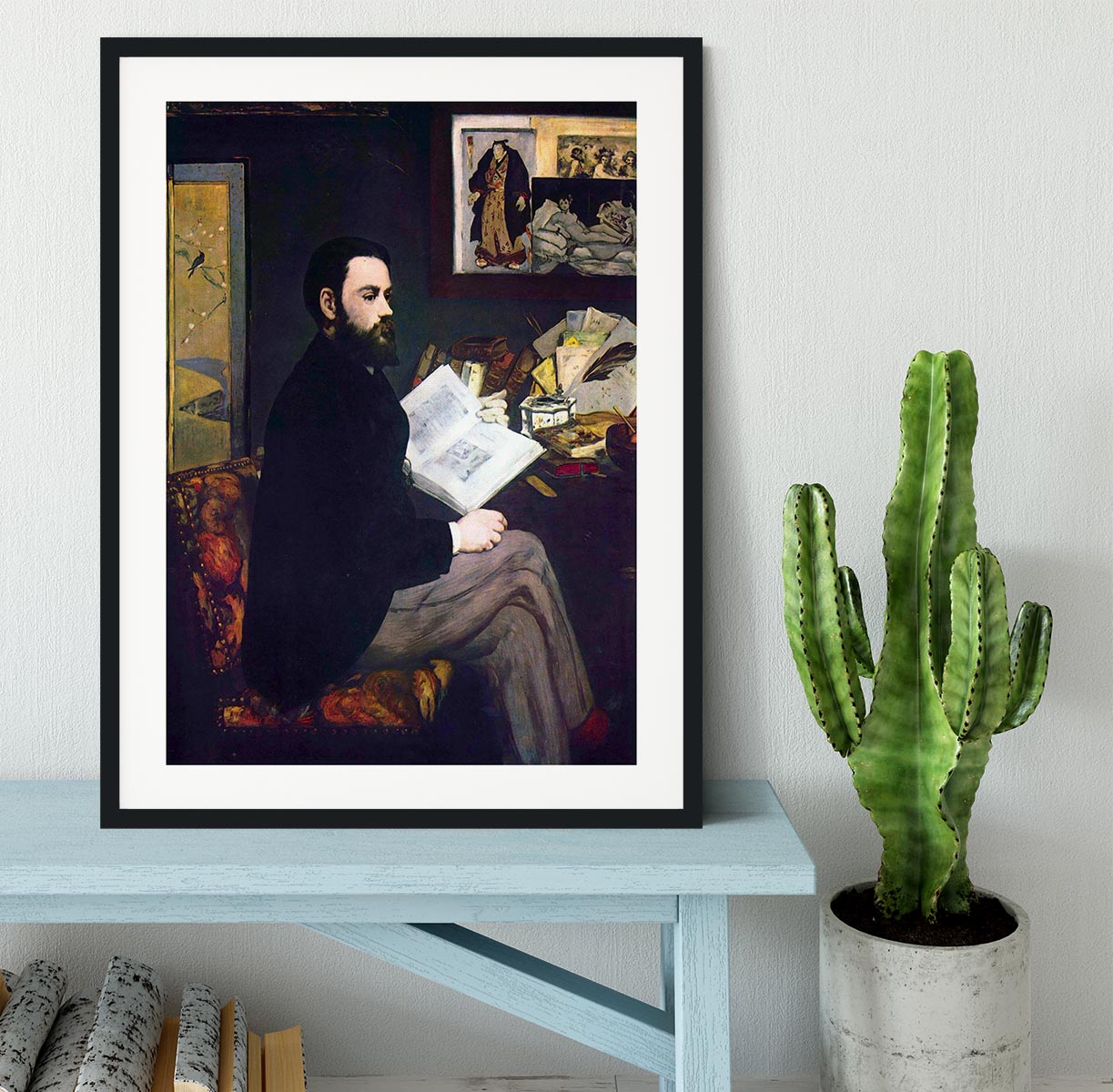 Portrait of Emile Zola by Manet Framed Print - Canvas Art Rocks - 1