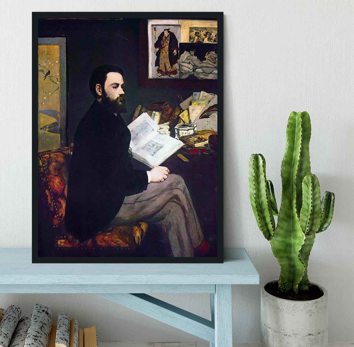 Portrait of Emile Zola by Manet Framed Print - Canvas Art Rocks - 2