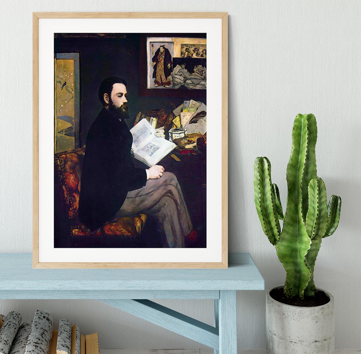 Portrait of Emile Zola by Manet Framed Print - Canvas Art Rocks - 3