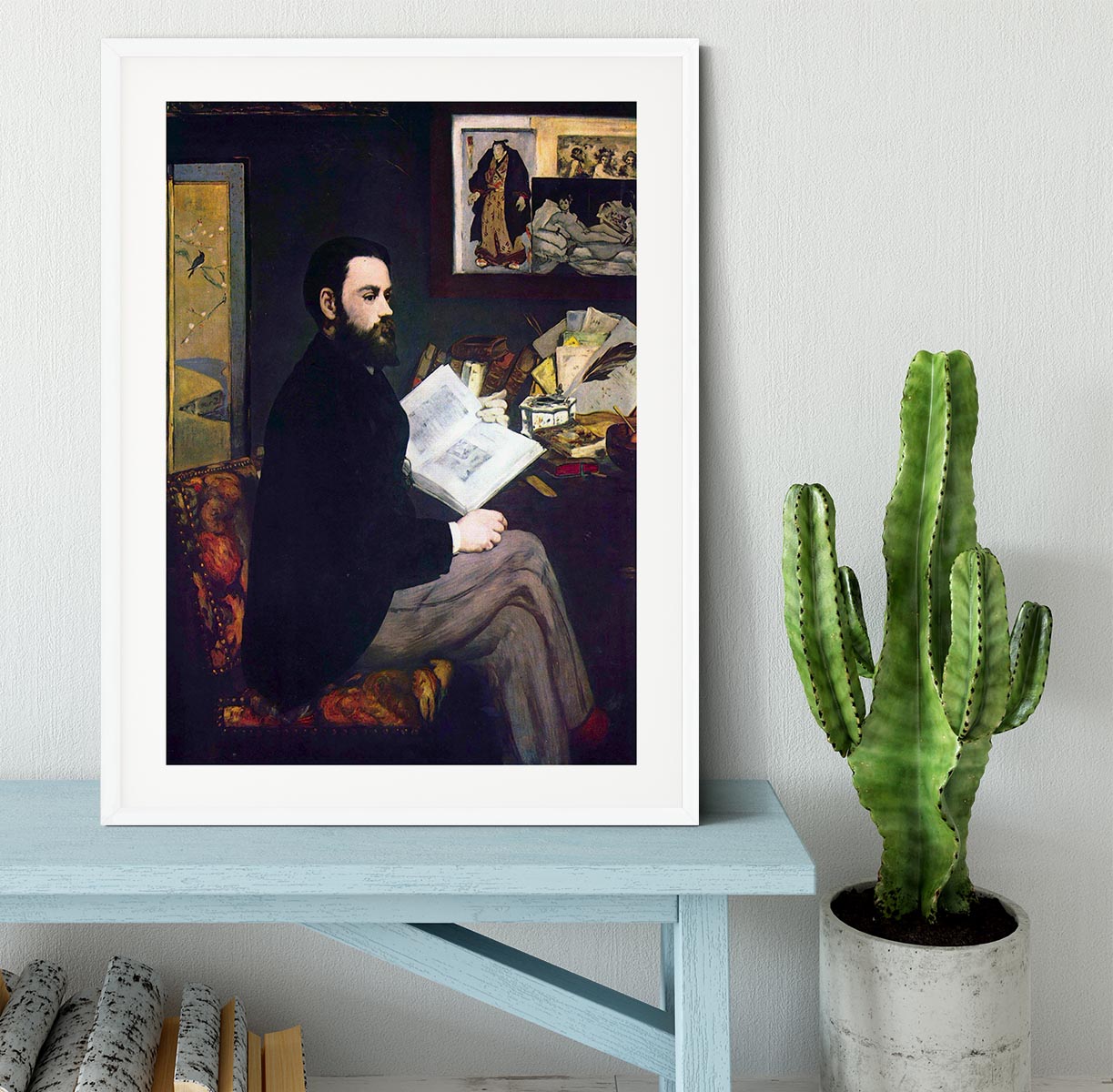 Portrait of Emile Zola by Manet Framed Print - Canvas Art Rocks - 5