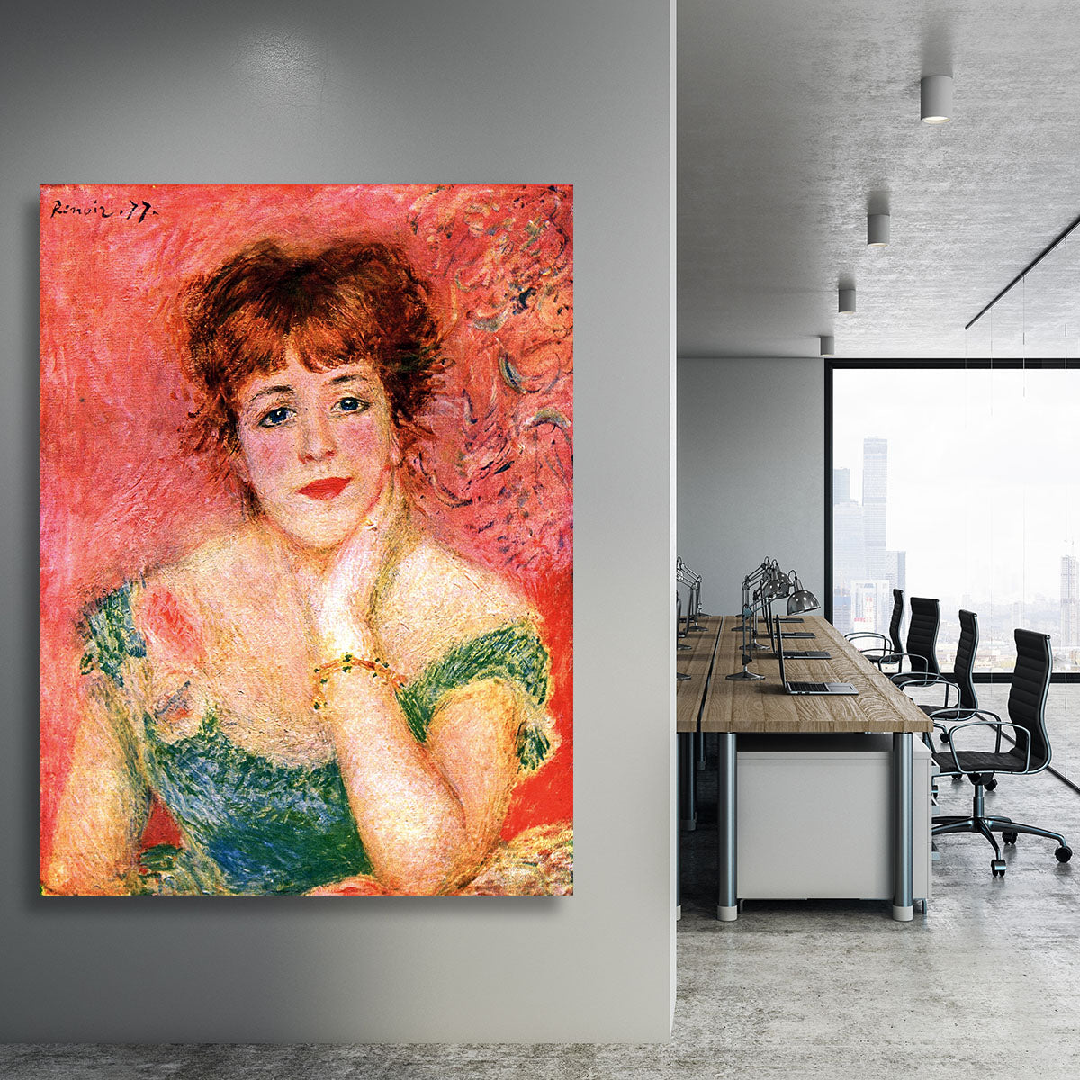 Portrait of Jeanne Samary by Renoir Canvas Print or Poster - Canvas Art Rocks - 3