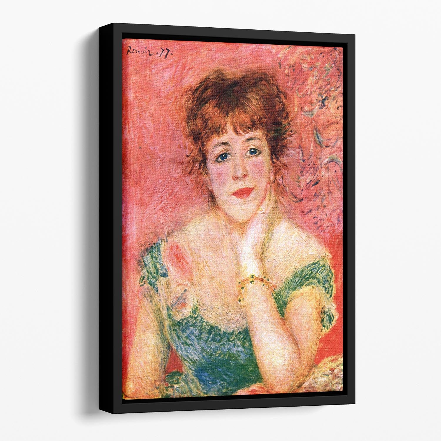 Portrait of Jeanne Samary by Renoir Floating Framed Canvas