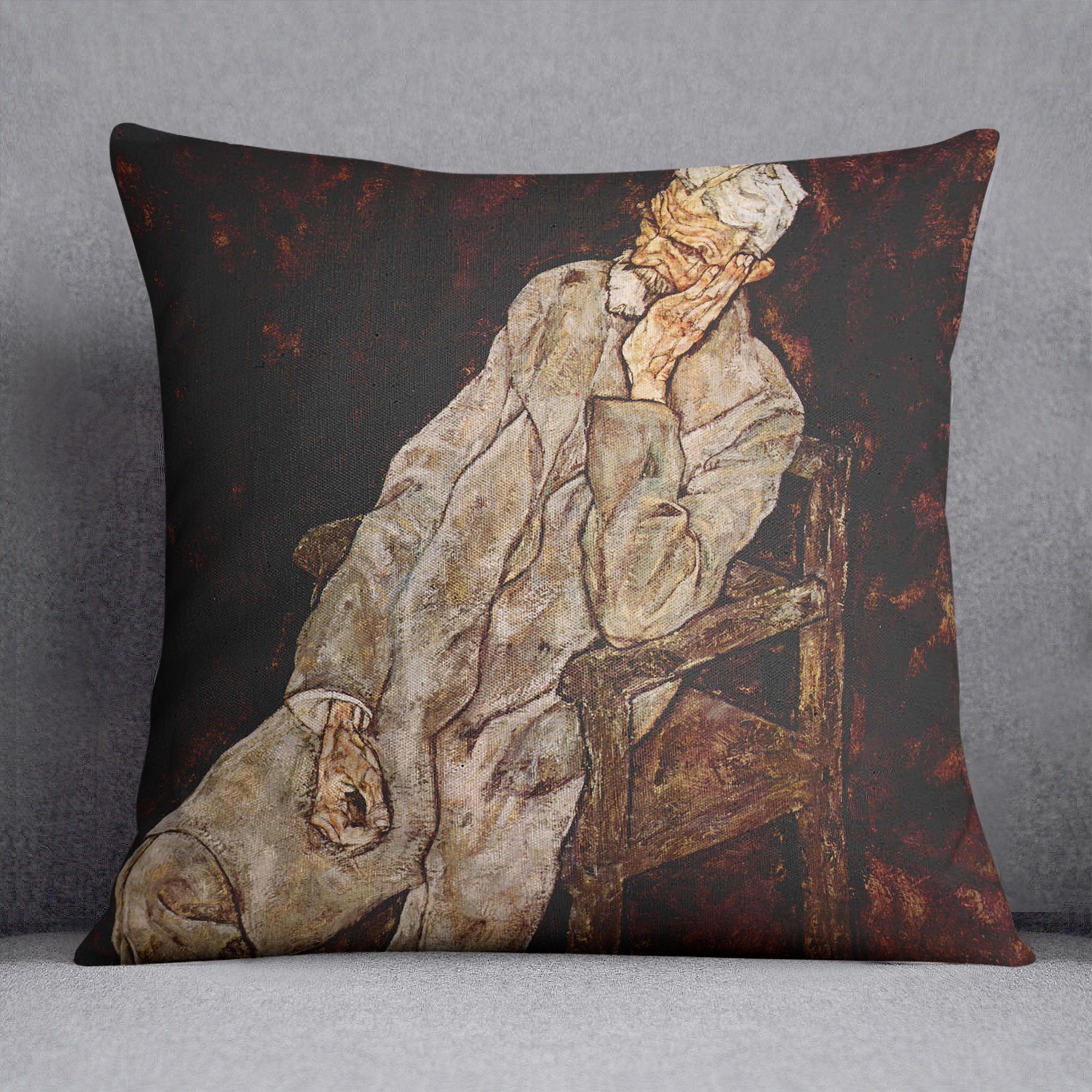Portrait of Johan Harms by Egon Schiele Cushion