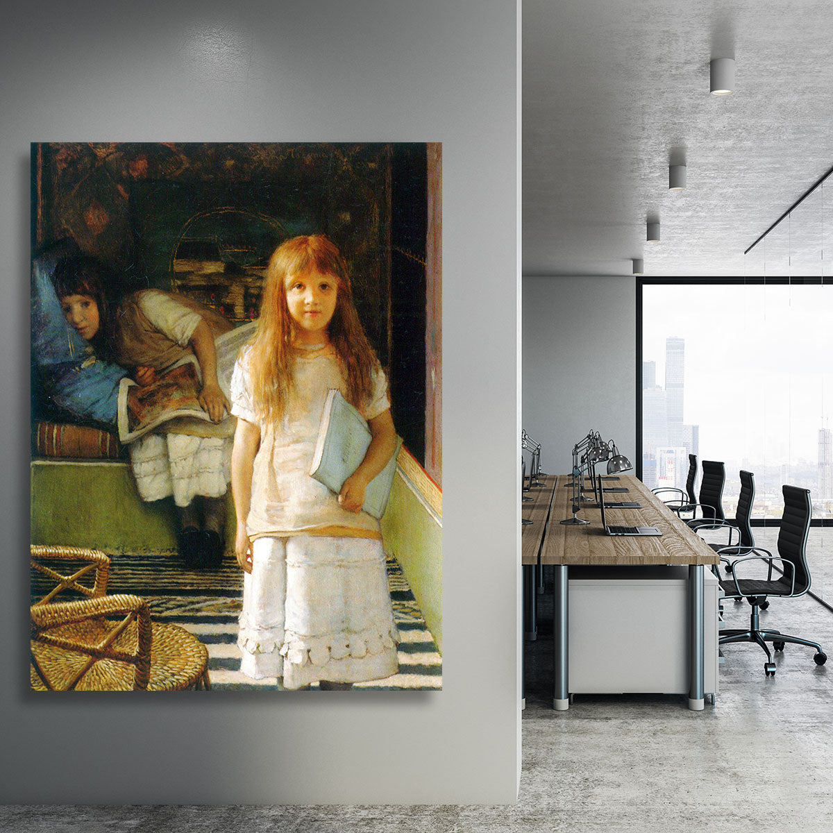 Portrait of Laurense and Anna Alma Tadema as a child by Alma Tadema Canvas Print or Poster - Canvas Art Rocks - 3