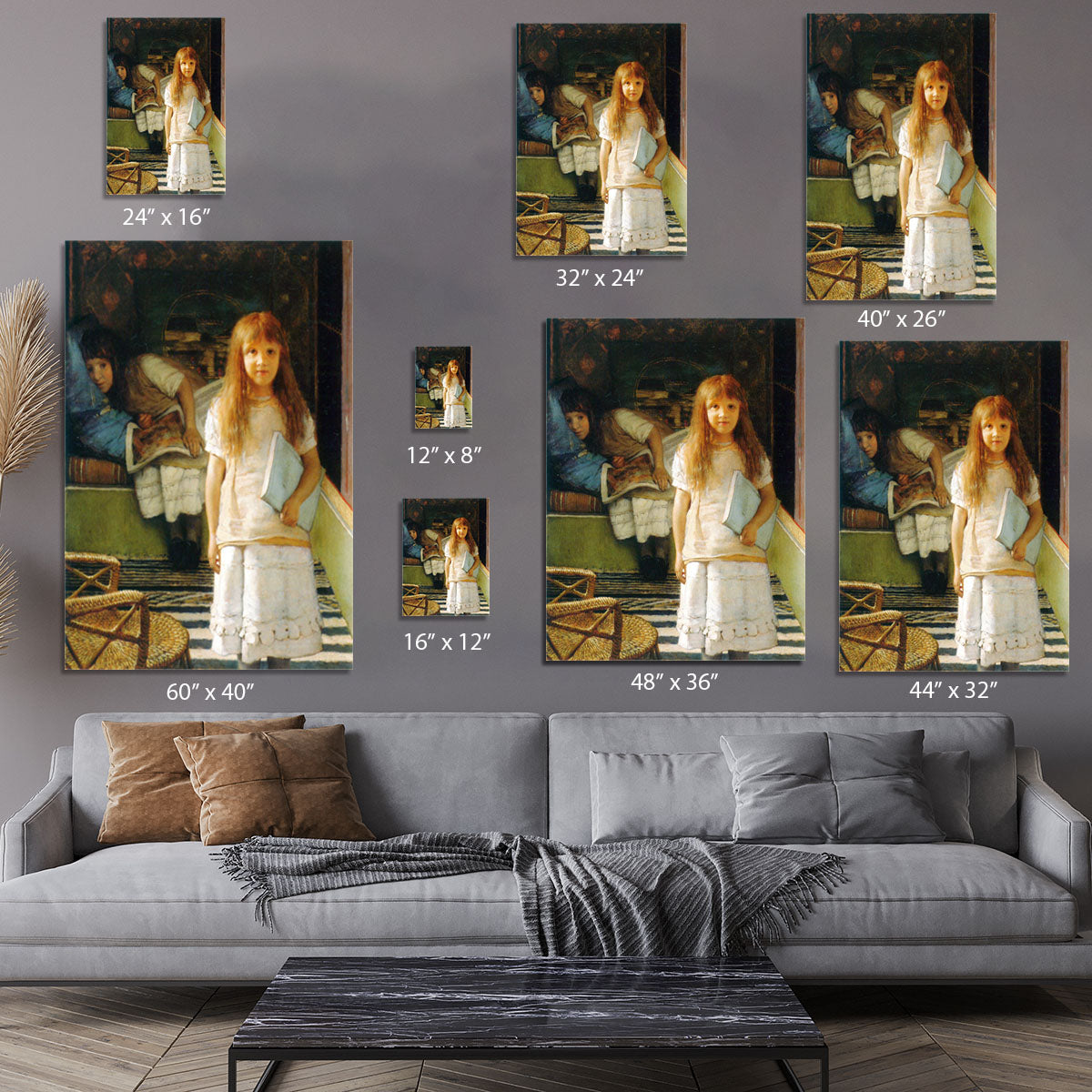 Portrait of Laurense and Anna Alma Tadema as a child by Alma Tadema Canvas Print or Poster - Canvas Art Rocks - 7