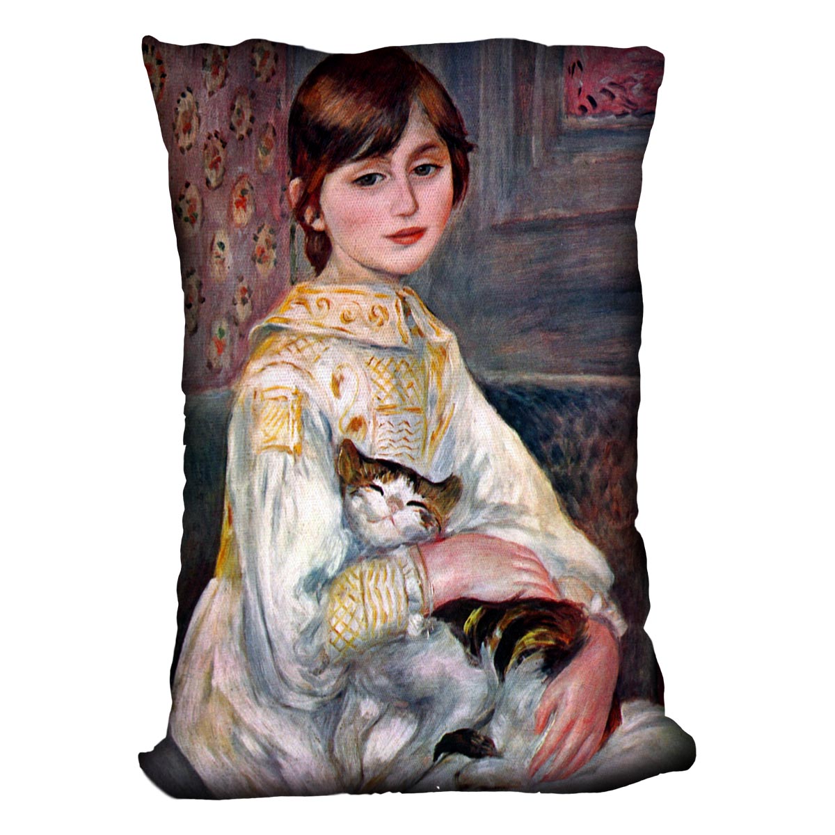 Portrait of Mademoiselle Julie Manet by Renoir Cushion