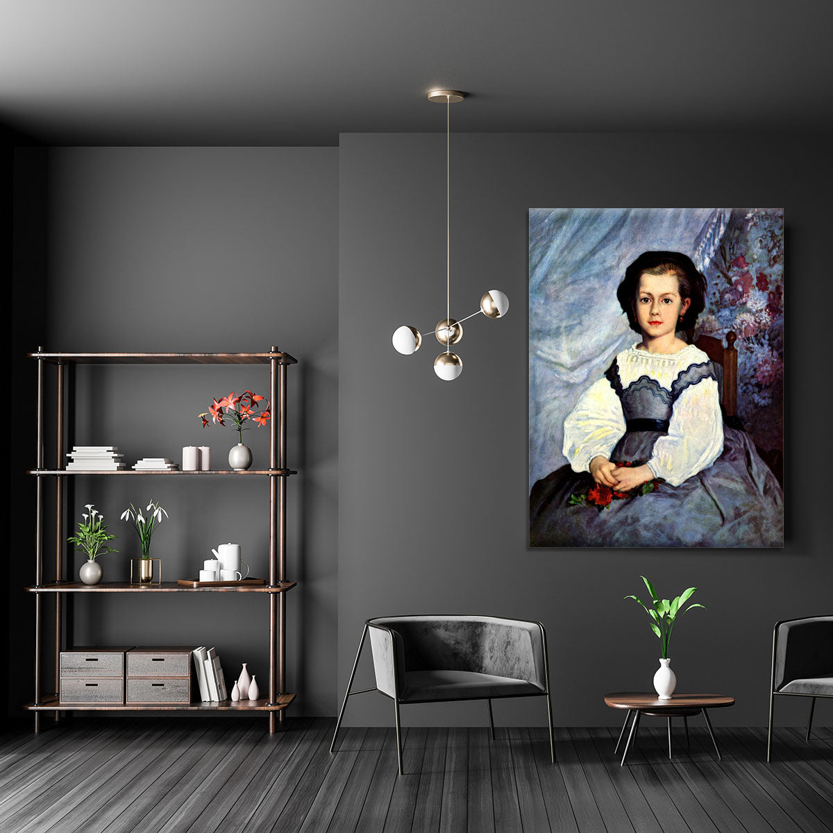 Portrait of Mademoiselle Romaine Lancaux by Renoir Canvas Print or Poster - Canvas Art Rocks - 5