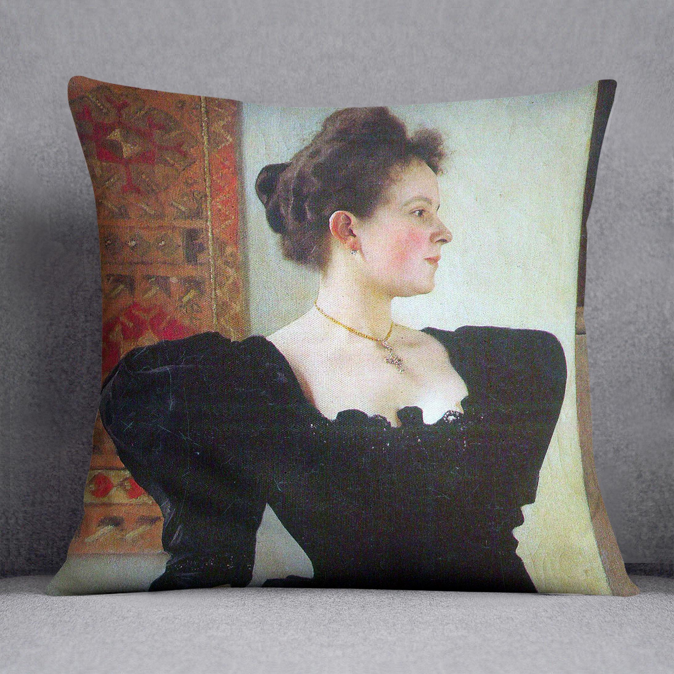 Portrait of Marie Breunig by Klimt Cushion