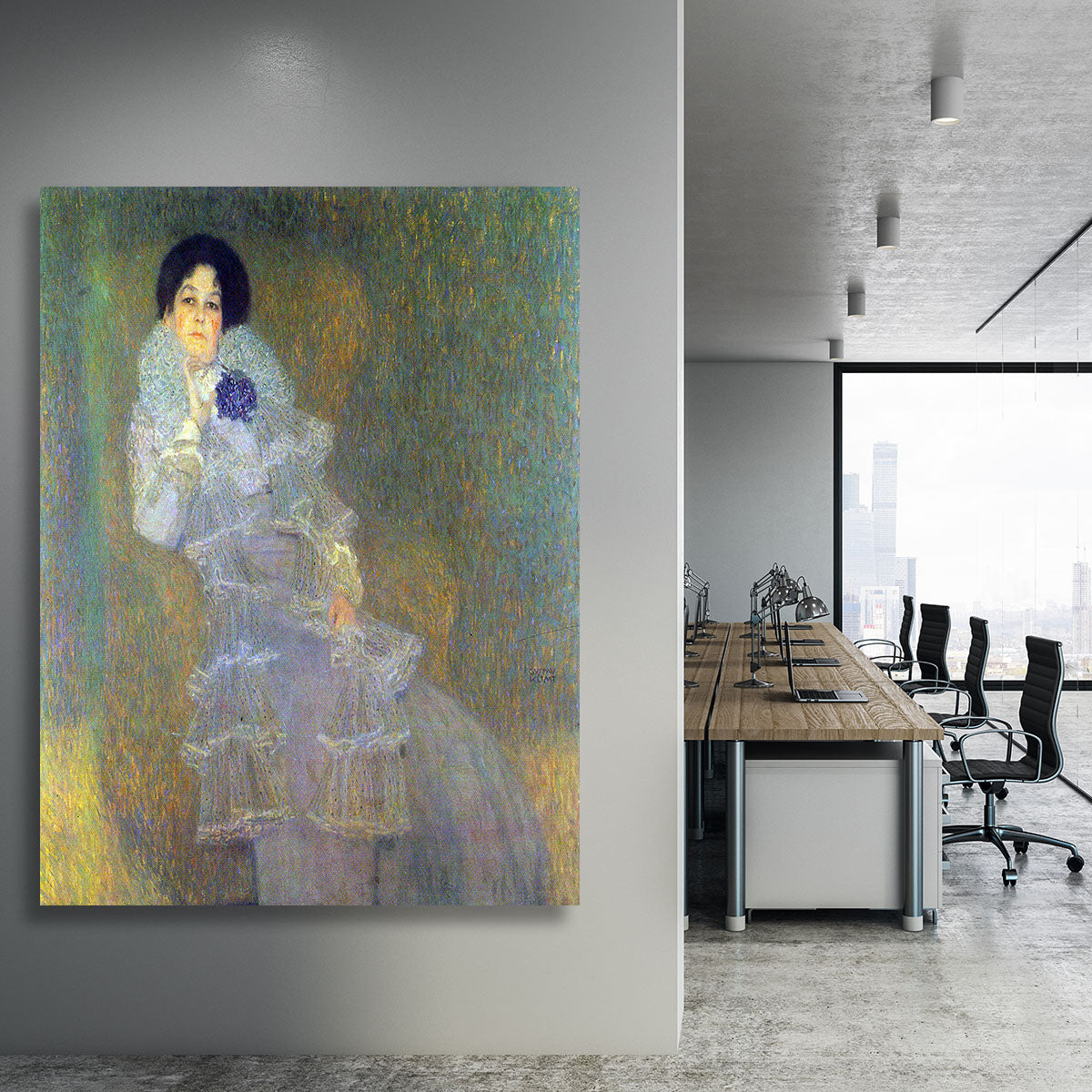 Portrait of Marie Henneberg portrait in purple by Klimt Canvas Print or Poster - Canvas Art Rocks - 3