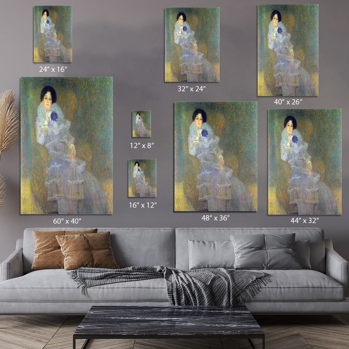 Portrait of Marie Henneberg portrait in purple by Klimt Canvas Print or Poster - Canvas Art Rocks - 7