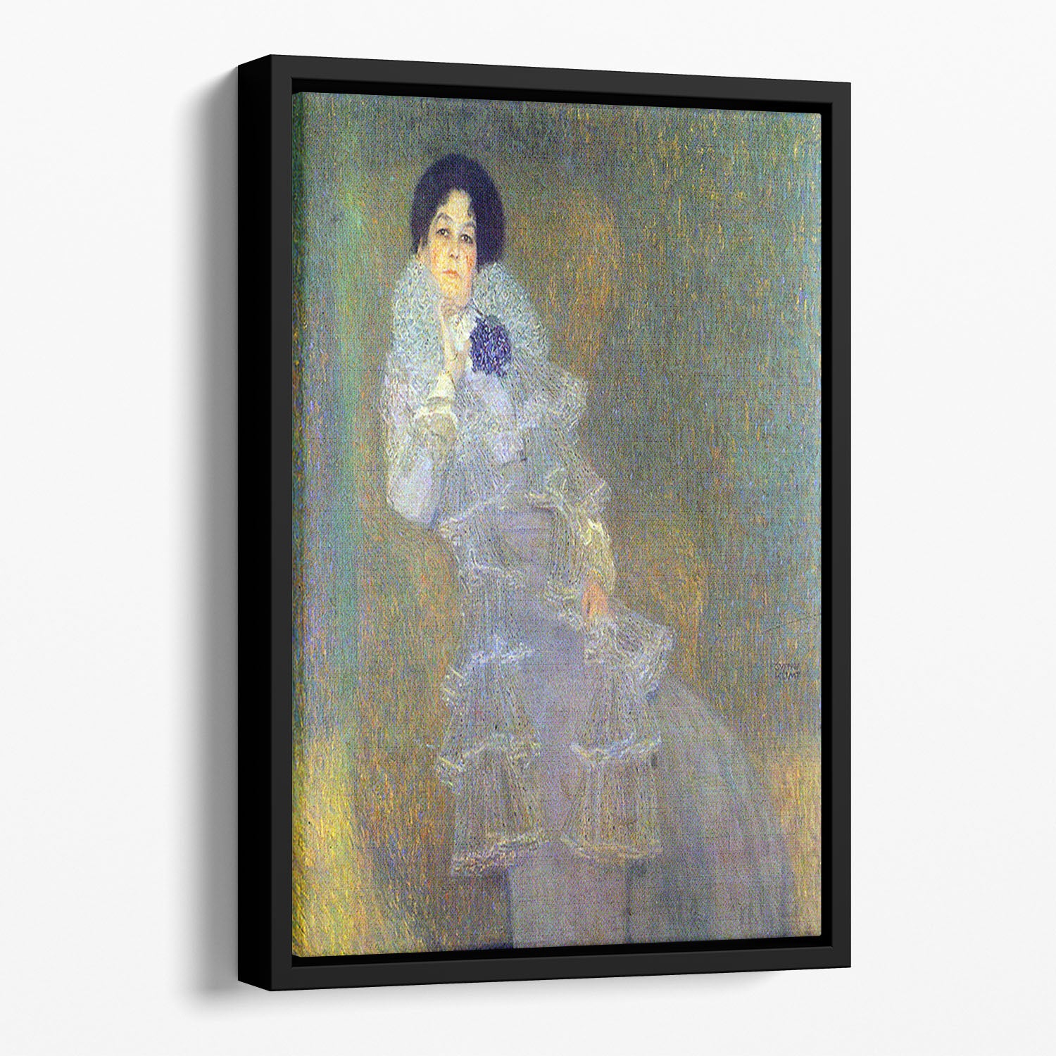Portrait of Marie Henneberg portrait in purple by Klimt Floating Framed Canvas