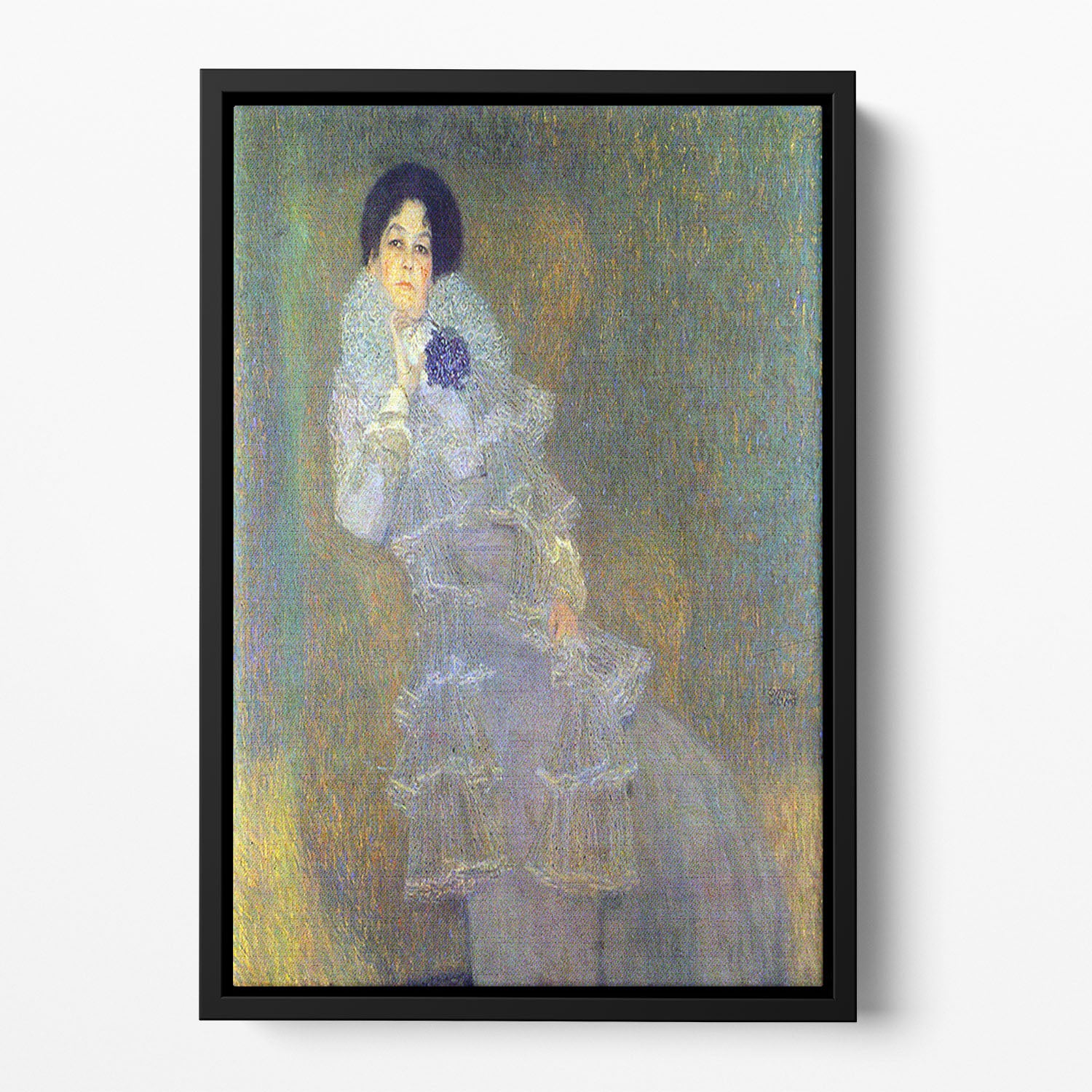 Portrait of Marie Henneberg portrait in purple by Klimt Floating Framed Canvas