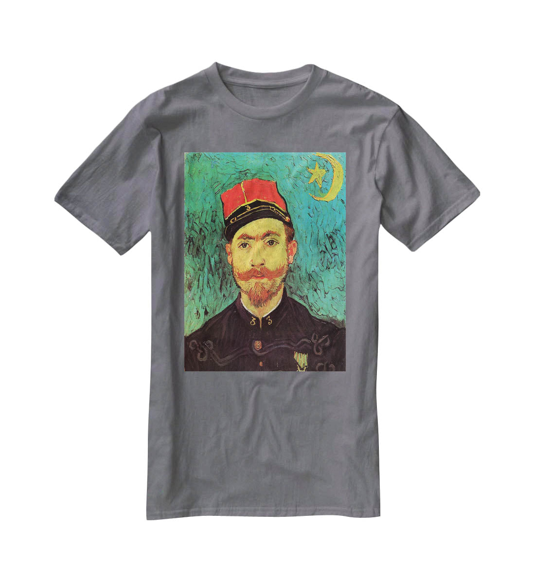 Portrait of Milliet Second Lieutenant of the Zouaves by Van Gogh T-Shirt - Canvas Art Rocks - 3