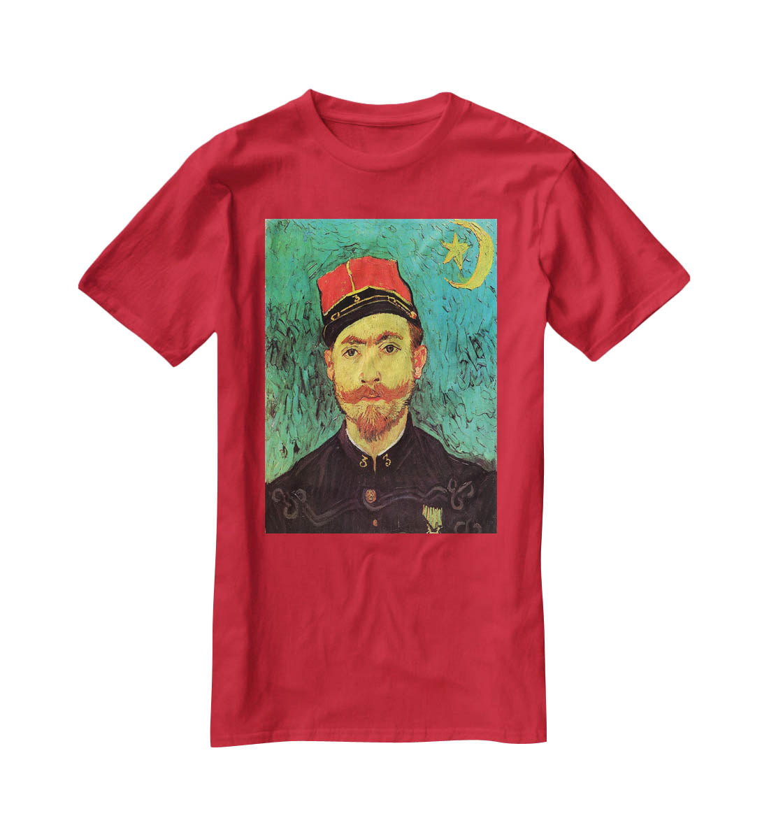Portrait of Milliet Second Lieutenant of the Zouaves by Van Gogh T-Shirt - Canvas Art Rocks - 4