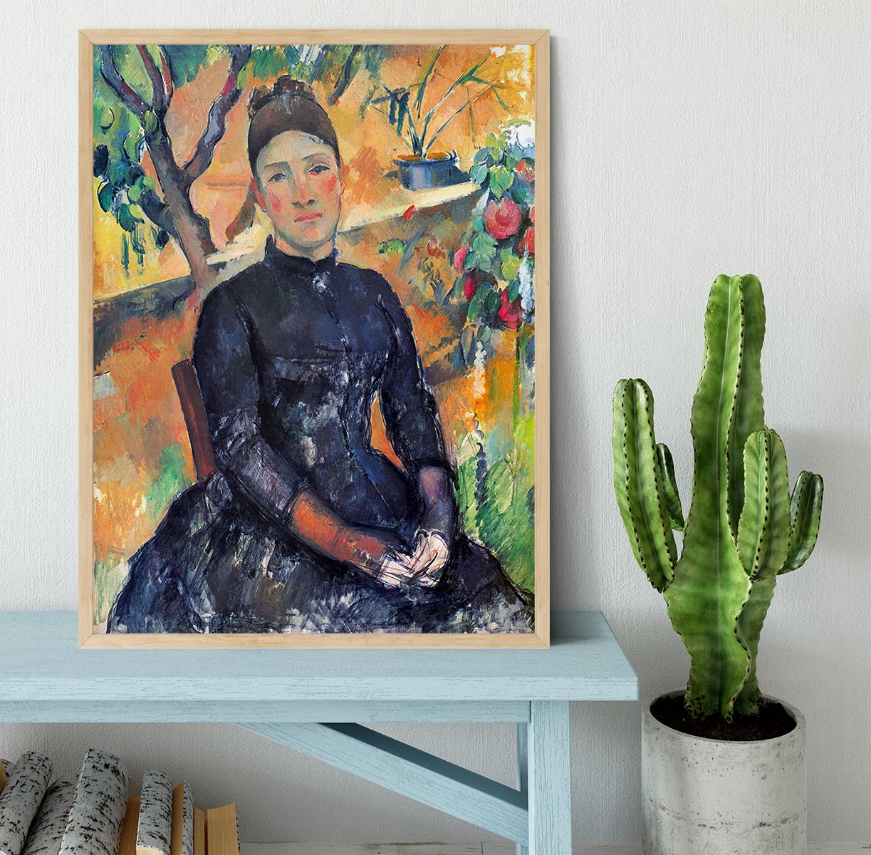 Portrait of Mme CÇzanne in the greenhouse by Cezanne Framed Print - Canvas Art Rocks - 4