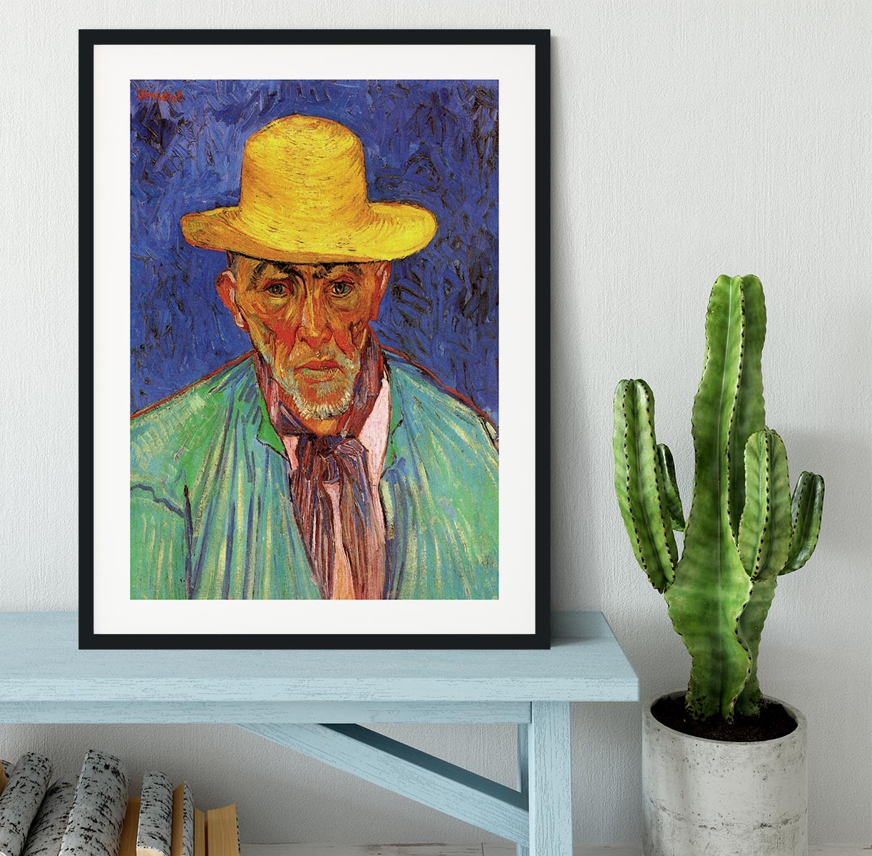 Portrait of Patience Escalier Shepherd in Provence by Van Gogh Framed Print - Canvas Art Rocks - 1