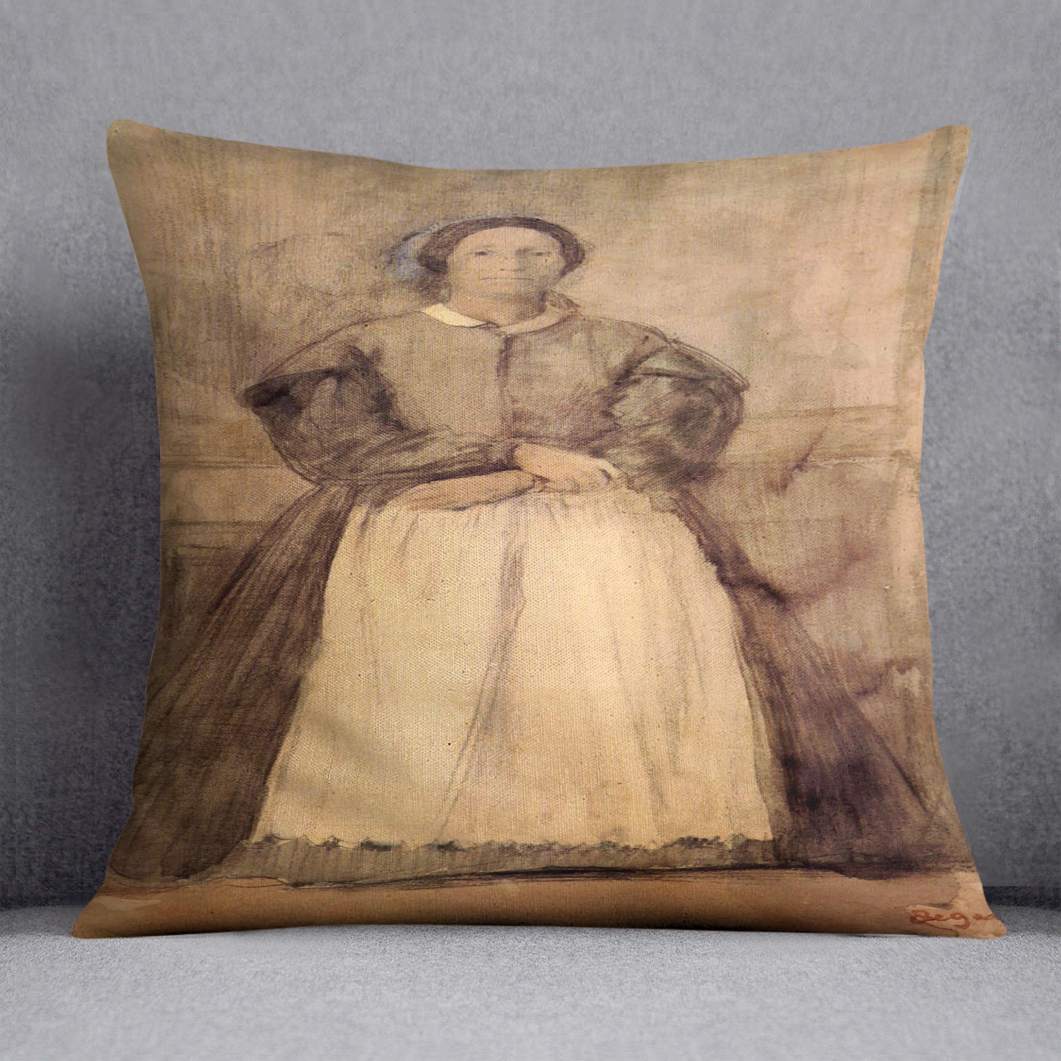 Portrait of Rosa Adelaida Morbilli by Degas Cushion