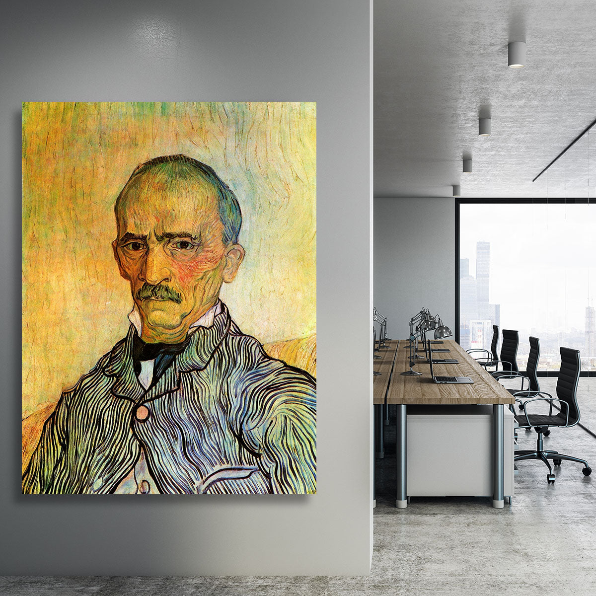Portrait of Trabuc an Attendant at Saint-Paul Hospital by Van Gogh Canvas Print or Poster - Canvas Art Rocks - 3