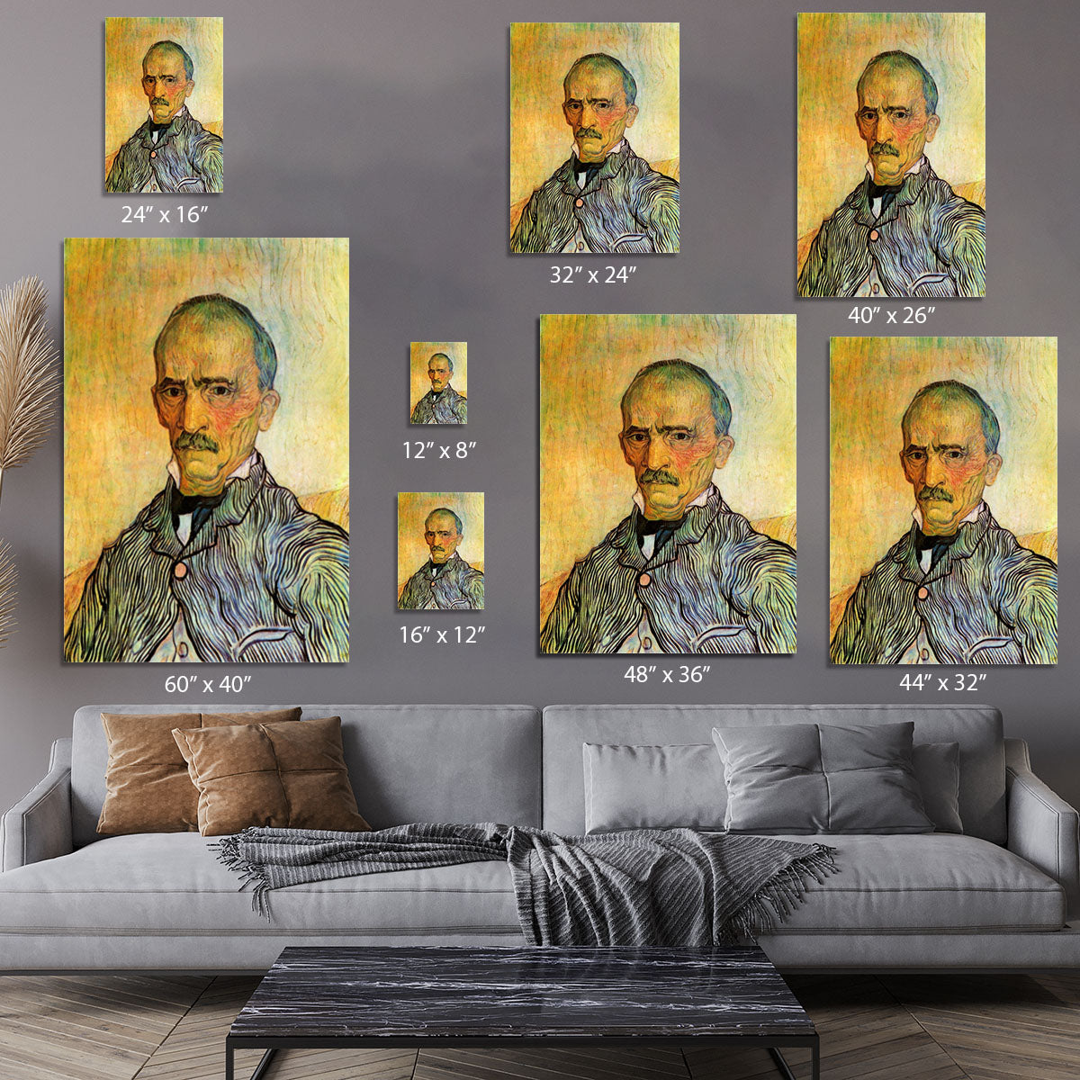 Portrait of Trabuc an Attendant at Saint-Paul Hospital by Van Gogh Canvas Print or Poster - Canvas Art Rocks - 7