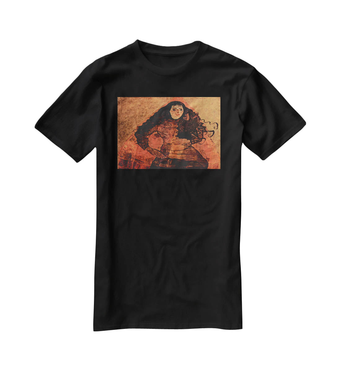 Portrait of Trude Engel by Egon Schiele T-Shirt - Canvas Art Rocks - 1