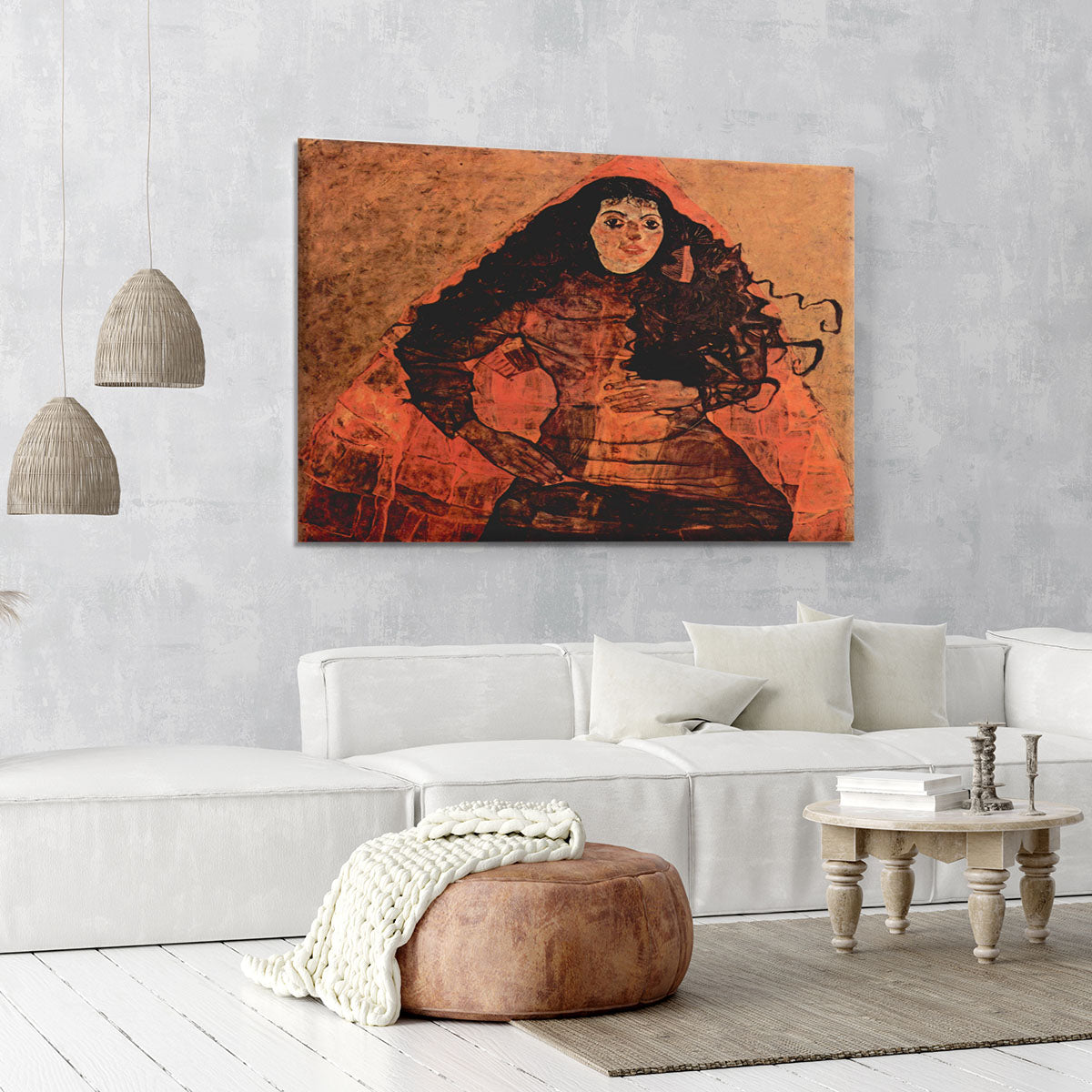 Portrait of Trude Engel by Egon Schiele Canvas Print or Poster - Canvas Art Rocks - 6