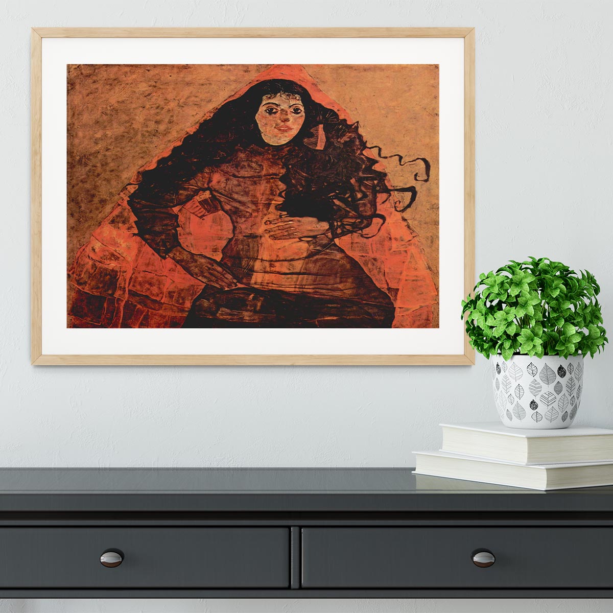 Portrait of Trude Engel by Egon Schiele Framed Print - Canvas Art Rocks - 3