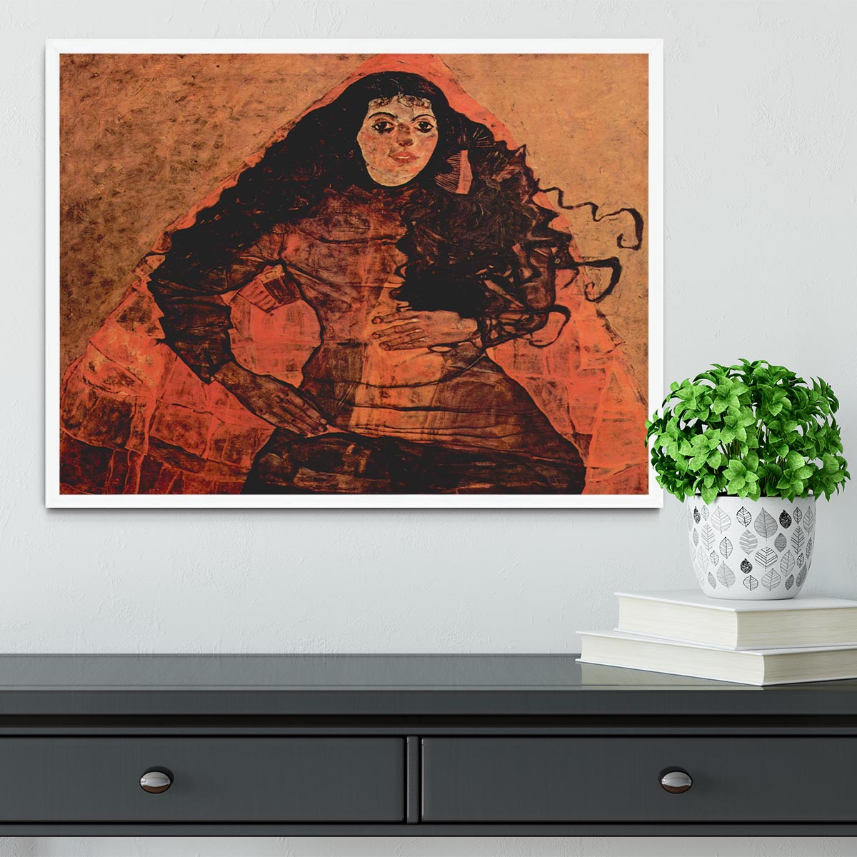 Portrait of Trude Engel by Egon Schiele Framed Print - Canvas Art Rocks -6