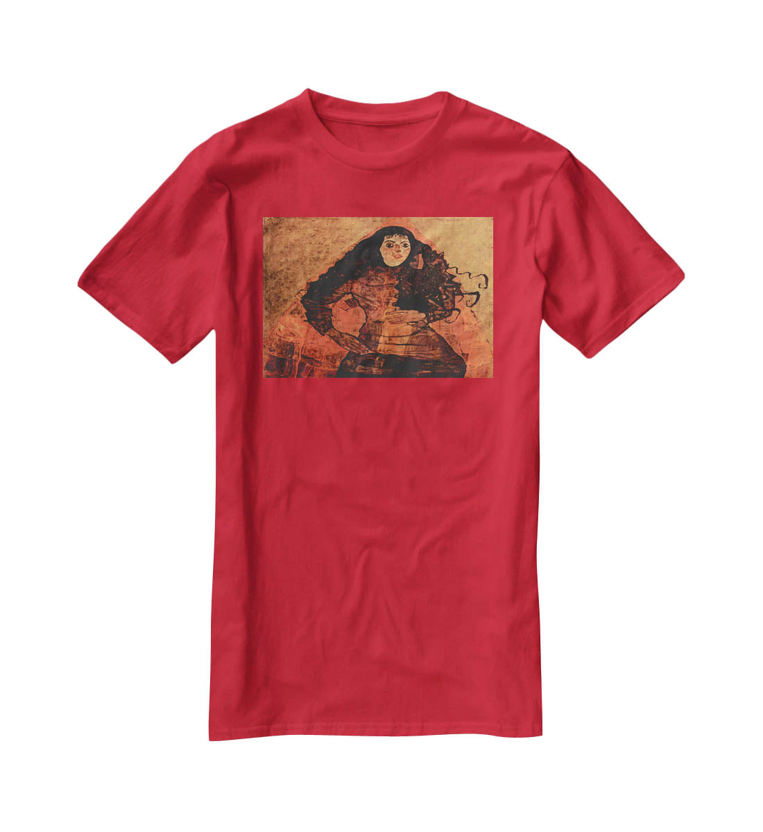 Portrait of Trude Engel by Egon Schiele T-Shirt - Canvas Art Rocks - 4