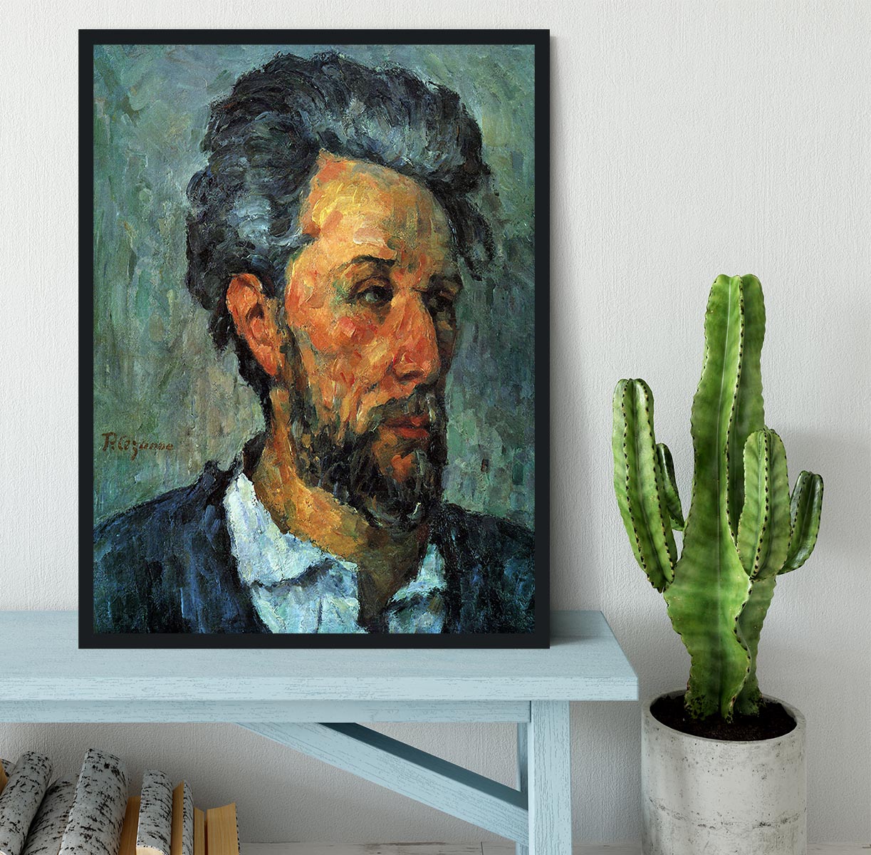 Portrait of Victor Chocquet by Cezanne Framed Print - Canvas Art Rocks - 2