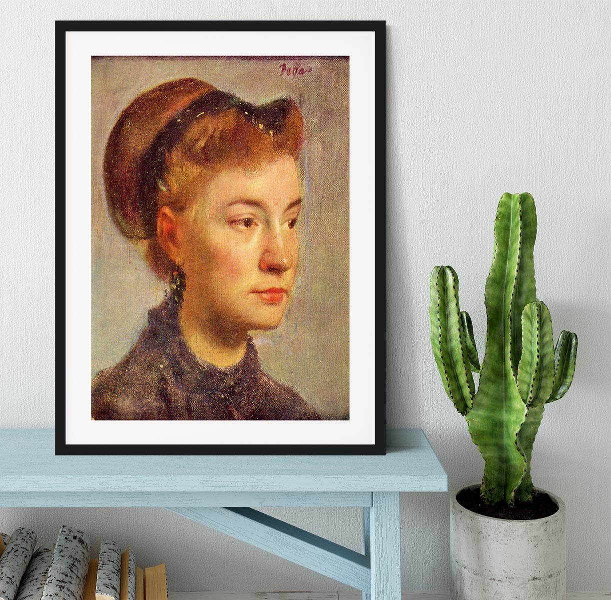 Portrait of a young Lady by Degas Framed Print - Canvas Art Rocks - 1