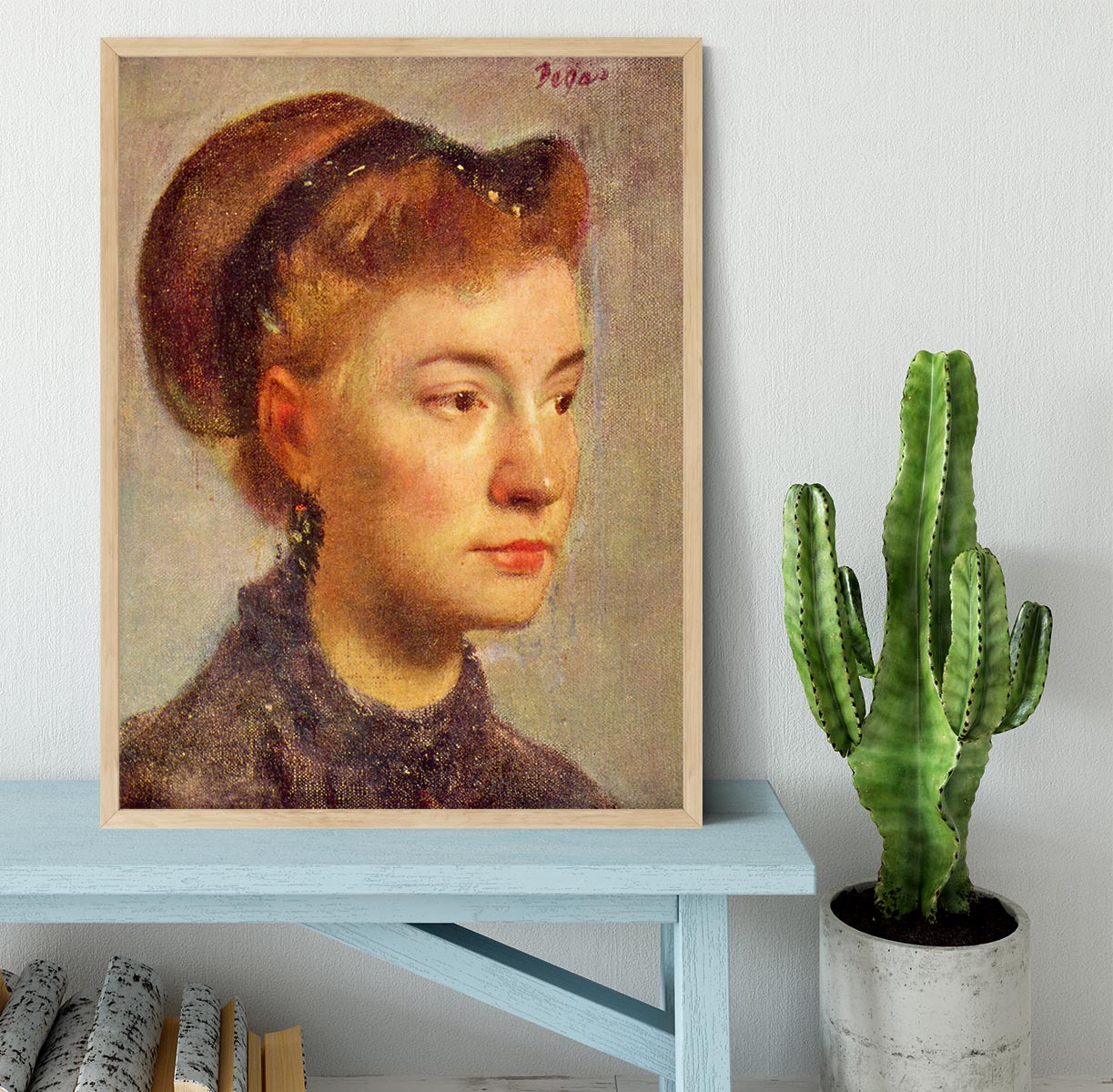 Portrait of a young Lady by Degas Framed Print - Canvas Art Rocks - 4