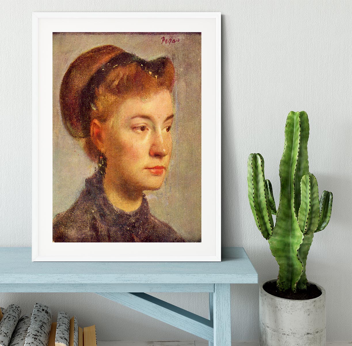 Portrait of a young Lady by Degas Framed Print - Canvas Art Rocks - 5