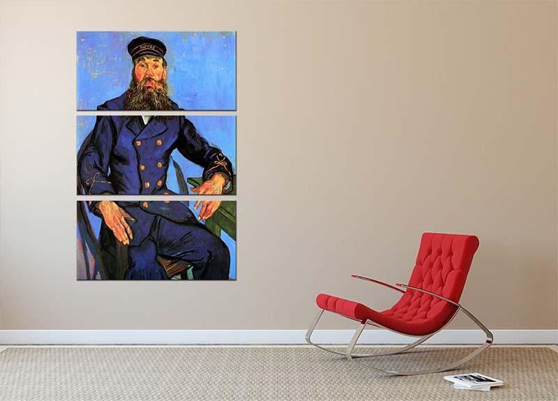 Portrait of the Postman Joseph Roulin by Van Gogh 3 Split Panel Canvas Print - Canvas Art Rocks - 2