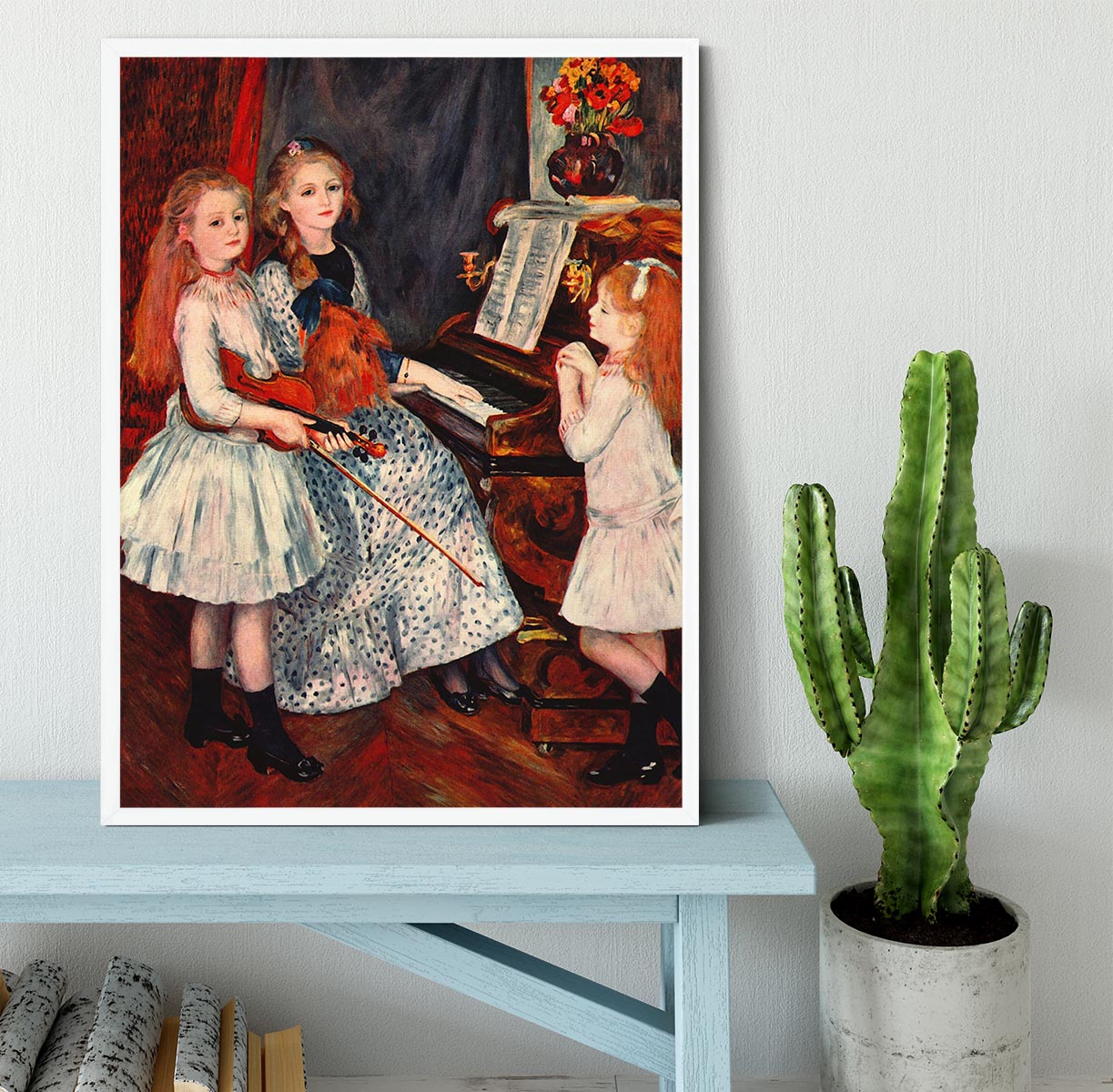 Portrait of the daughter of Catulle Mendes by Renoir Framed Print - Canvas Art Rocks -6