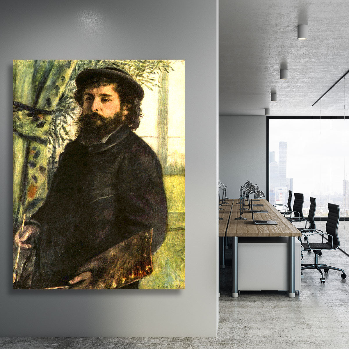 Portrait of the painter Claude Monet by Renoir Canvas Print or Poster - Canvas Art Rocks - 3