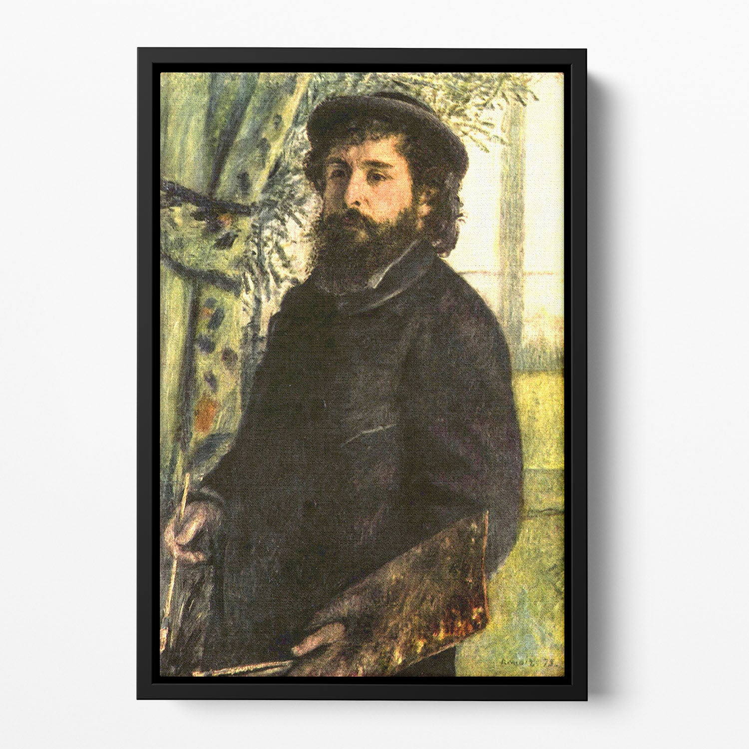 Portrait of the painter Claude Monet by Renoir Floating Framed Canvas