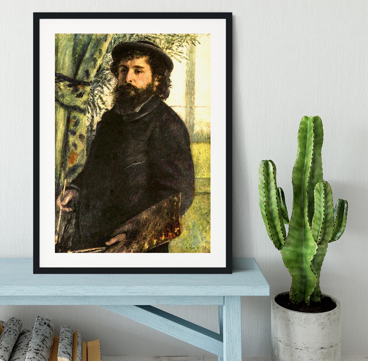Portrait of the painter Claude Monet by Renoir Framed Print - Canvas Art Rocks - 1
