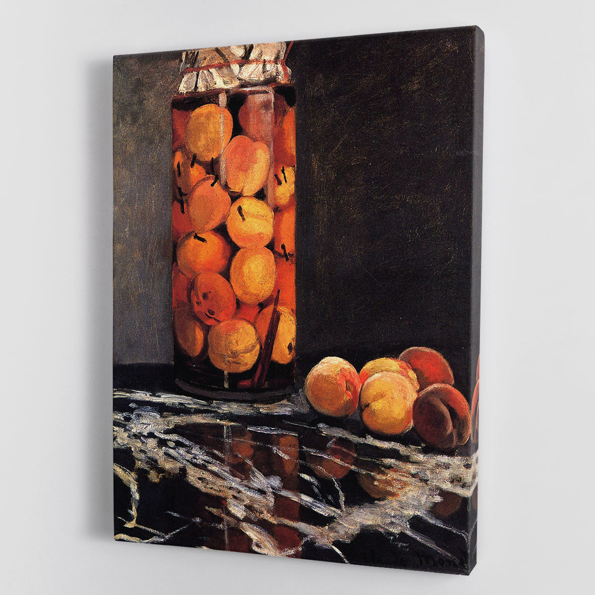 Pot of Peaches by Monet Canvas Print or Poster - Canvas Art Rocks - 1