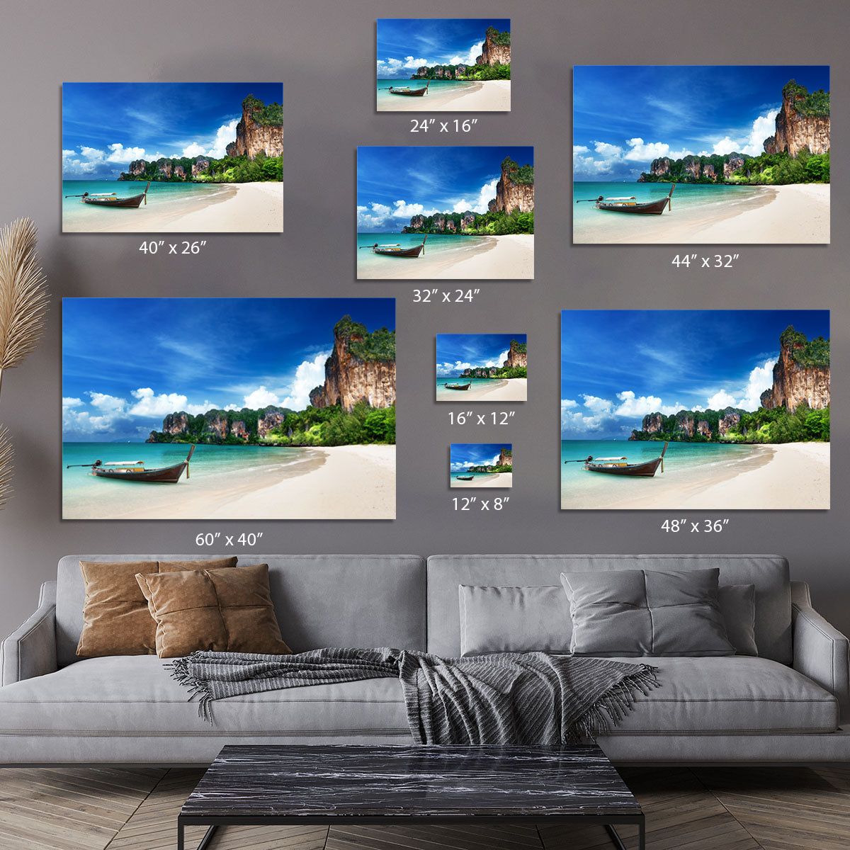 Railay beach in Krabi Thailand Canvas Print or Poster - Canvas Art Rocks - 7