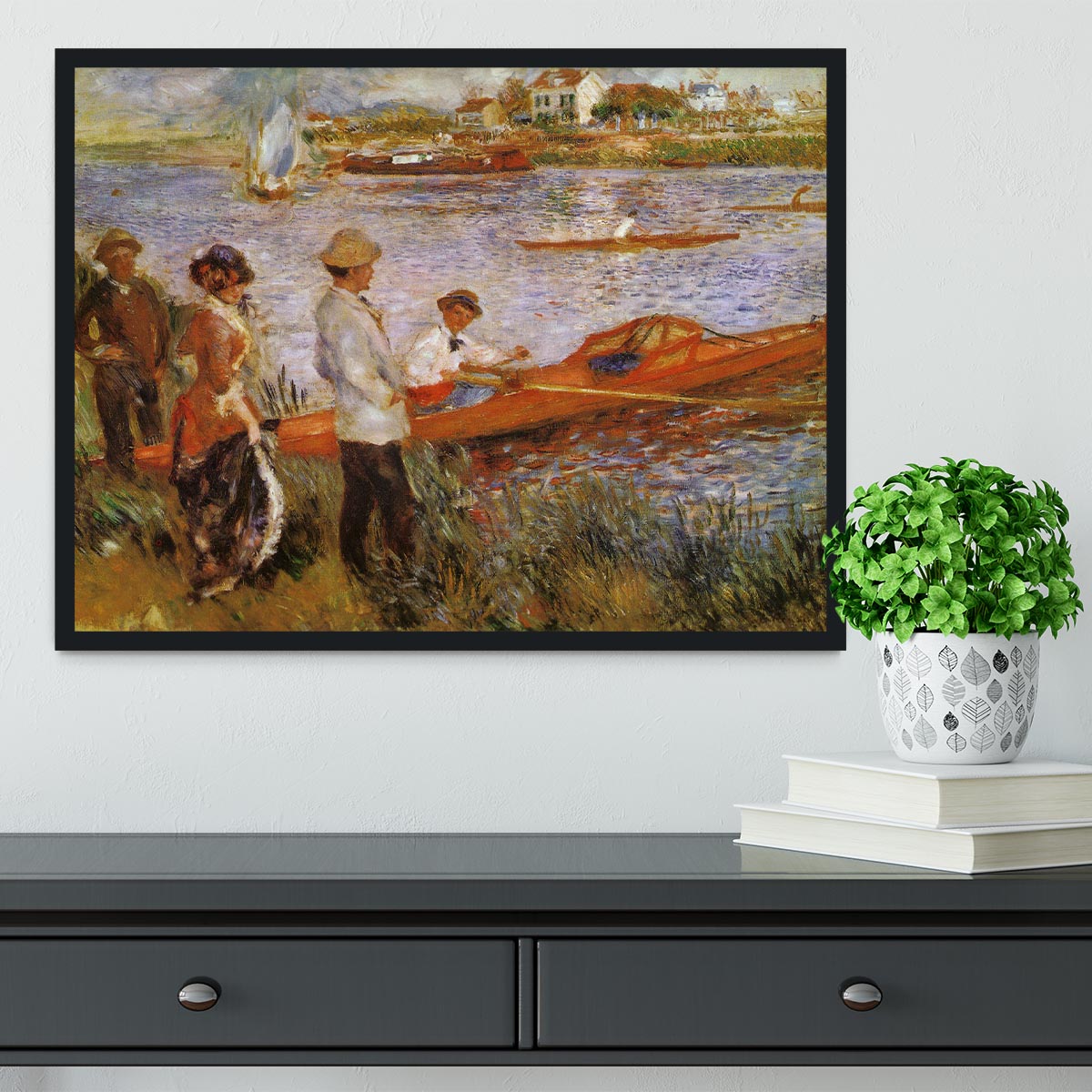 Rameurs A Chatou 1879 by Manet Framed Print - Canvas Art Rocks - 2