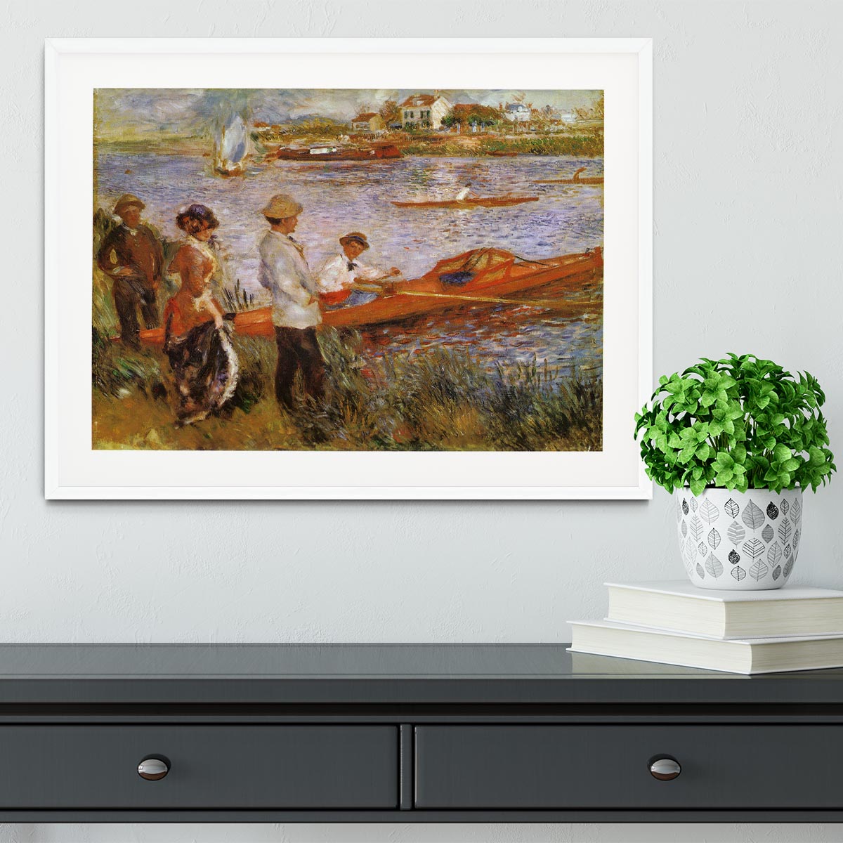 Rameurs A Chatou 1879 by Manet Framed Print - Canvas Art Rocks - 5